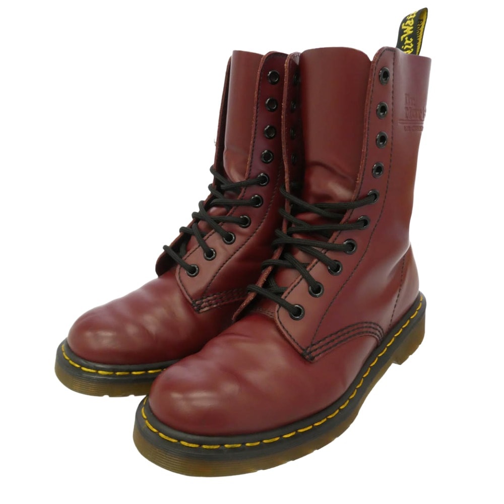 Dr.Martens ドクターマーチン 10092600 1490 10eye boot チェリーレッド 10ホール レースアップ ブーツ ワインレッド系 UK5【中古】