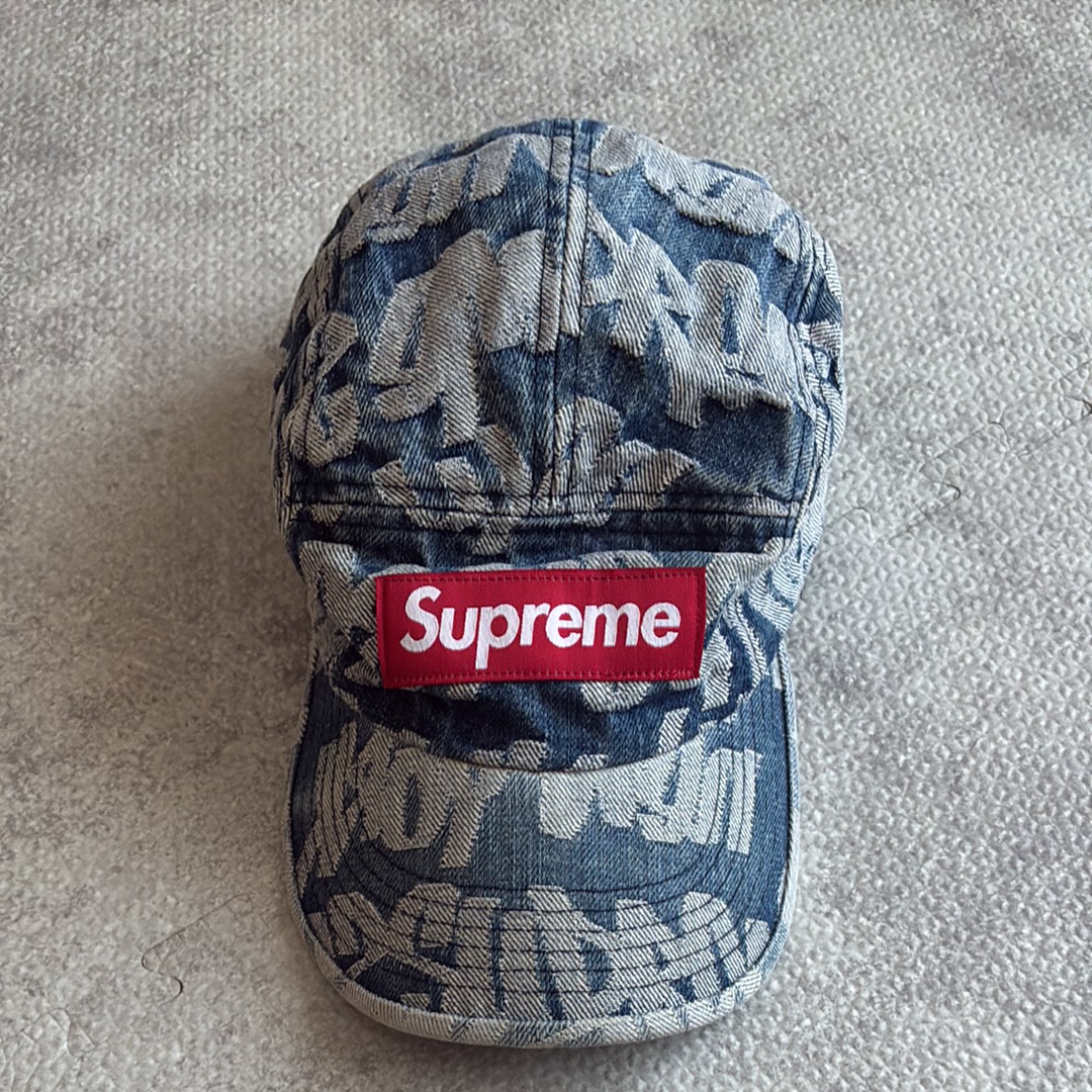 Supreme Fat Tip Jacquard Denim Camp Cap "Blue"