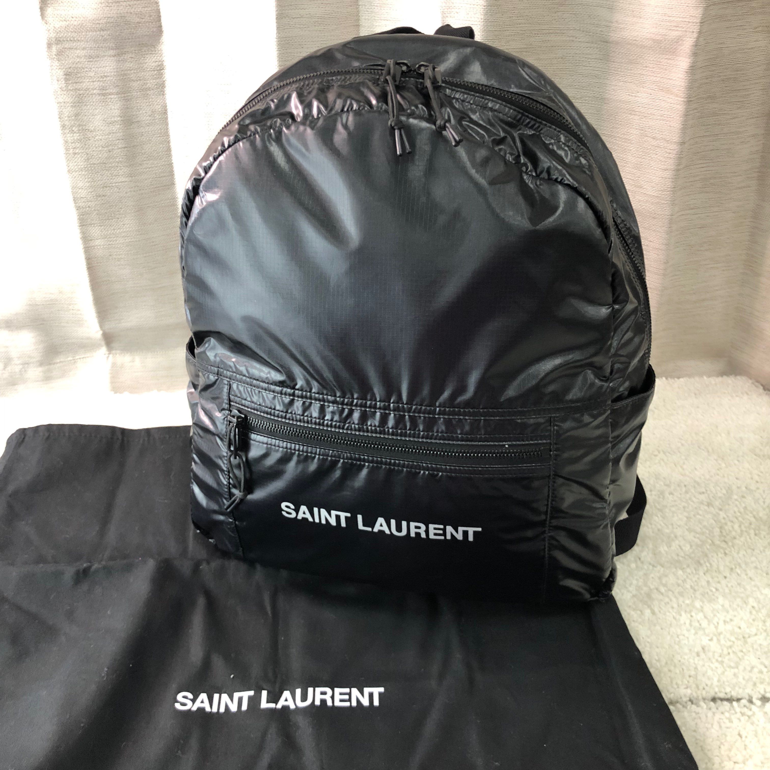 SAINT LAURENT Nuxx Backpack In Nylon "Silver/Black"