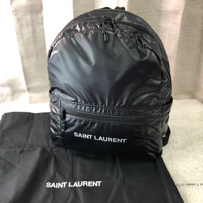 SAINT LAURENT Nuxx Backpack In Nylon "Silver/Black"