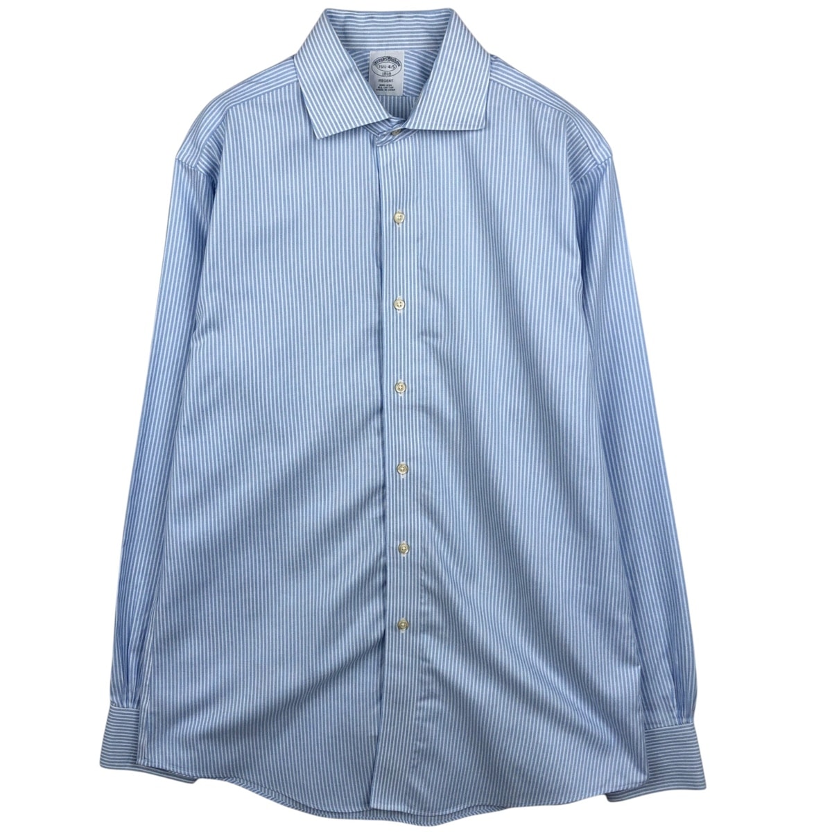 古着 ブルックスブラザーズ Brooks Brothers 1818 ワイドカラー 長袖 コットンストライプシャツ メンズM相当/eaa632067