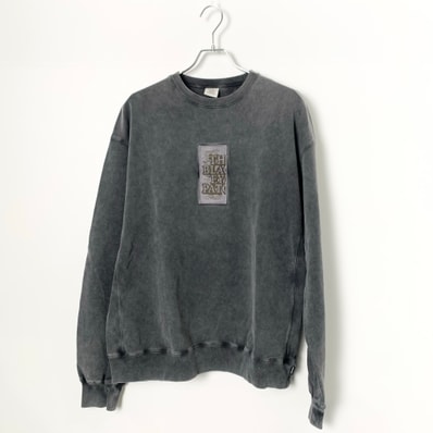 Black Eye Patch Handle With Care Pigment Dyed Crew Sweat "Black"