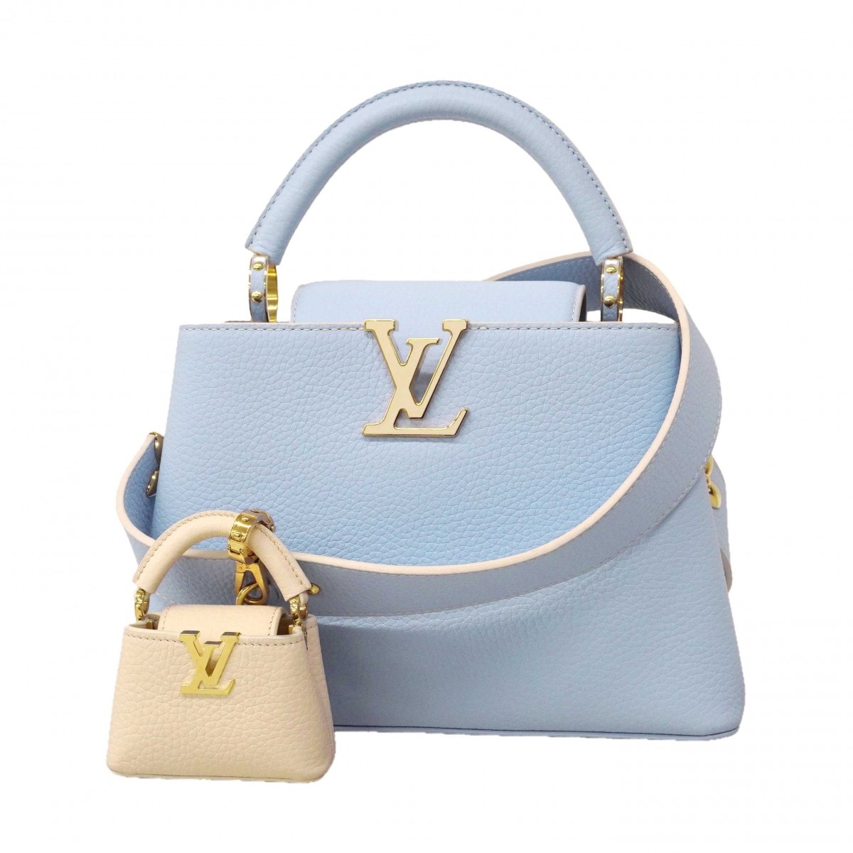 【6dc2303】ルイヴィトン ハンドバッグ トリヨン カプシーヌBB M24575 キャンディブルー 2wayバッグ【中古】レディース