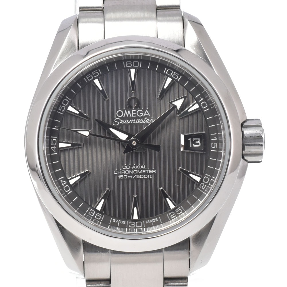 オメガ OMEGA 231.10.30.20.06.001 シーマスター グレー 自動巻き レディース 美品 保証書付き 腕時計 L#151057