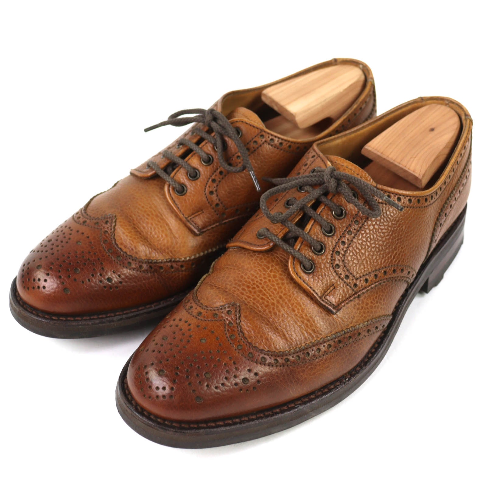美品 ダンヒル レザーシューズ CRISPIN ウィングチップ ブラウン 6.5