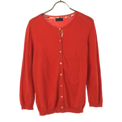 Paul Smith BLACK ポールスミス ブラック 長袖 コットン ニットカーディガン M レッド