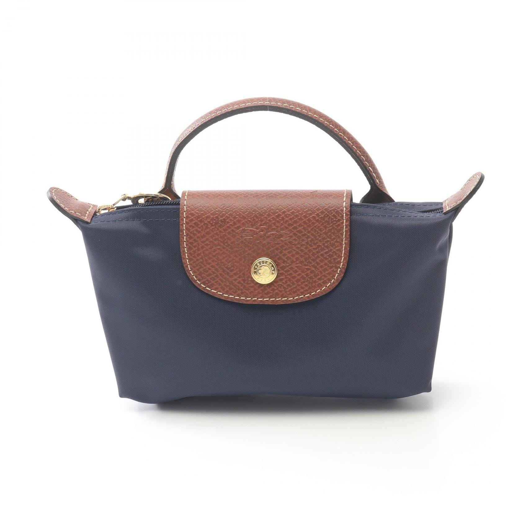 ロンシャン Longchamp ル プリアージュ オリジナル ハンドバッグ バッグ キャンバス レザー レディース ネイビー系 / ブラウン系 34175089P68 【新品】