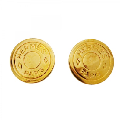 【6jdb0793-k】エルメス イヤリング セリエ GPメッキ ゴールド【中古】レディース