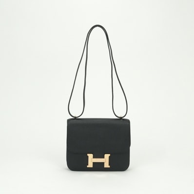 エルメス HERMES コンスタンス3 ミニ18 コンスタンス 3 ミニ18 バッグ ショルダーバッグ エプソン ノワール Noir ブラック Black 黒 ローズゴールド金具 ヴォーエプソン ピンクゴールド金具