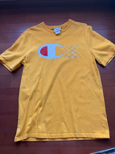 Champion HERITAGE ロゴTシャツ イエロー Mサイズ