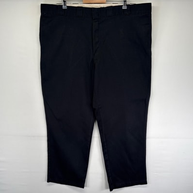 古着 ディッキーズ Dickies パンツ ワークパンツ チノパン 874 ストレート ジッパーフライ 大きいサイズ w46 L30 ブラック系 メンズ