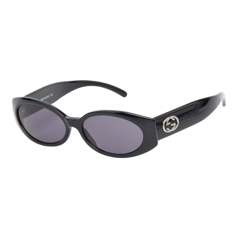 グッチ ヴィンテージ インターロッキングG セルフレーム サングラス アイウェア GG2196 ブラック プラスチック レディース GUCCI 【中古】