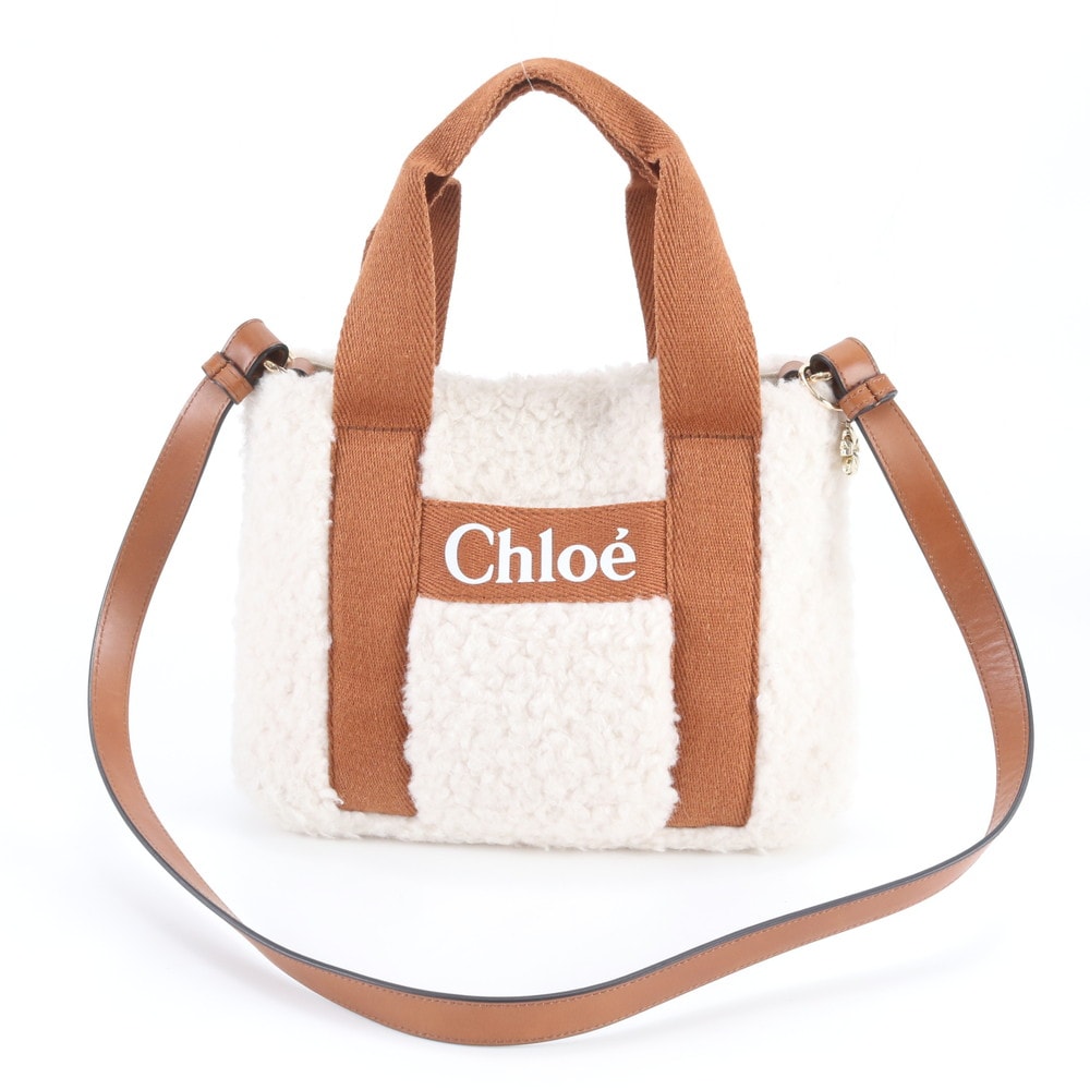 ■極美品 クロエ ボアショルダーバッグ レザー×キャンバス