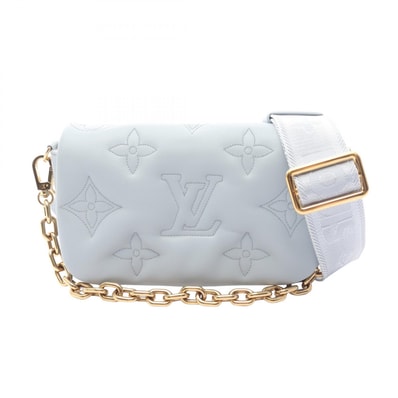 ルイ・ヴィトン LOUIS VUITTON ウォレット オン ストラップ ショルダーバッグ バッグ レザー バブルグラム ブルーグラシエール レディース ブルー系 M81399 【中古】