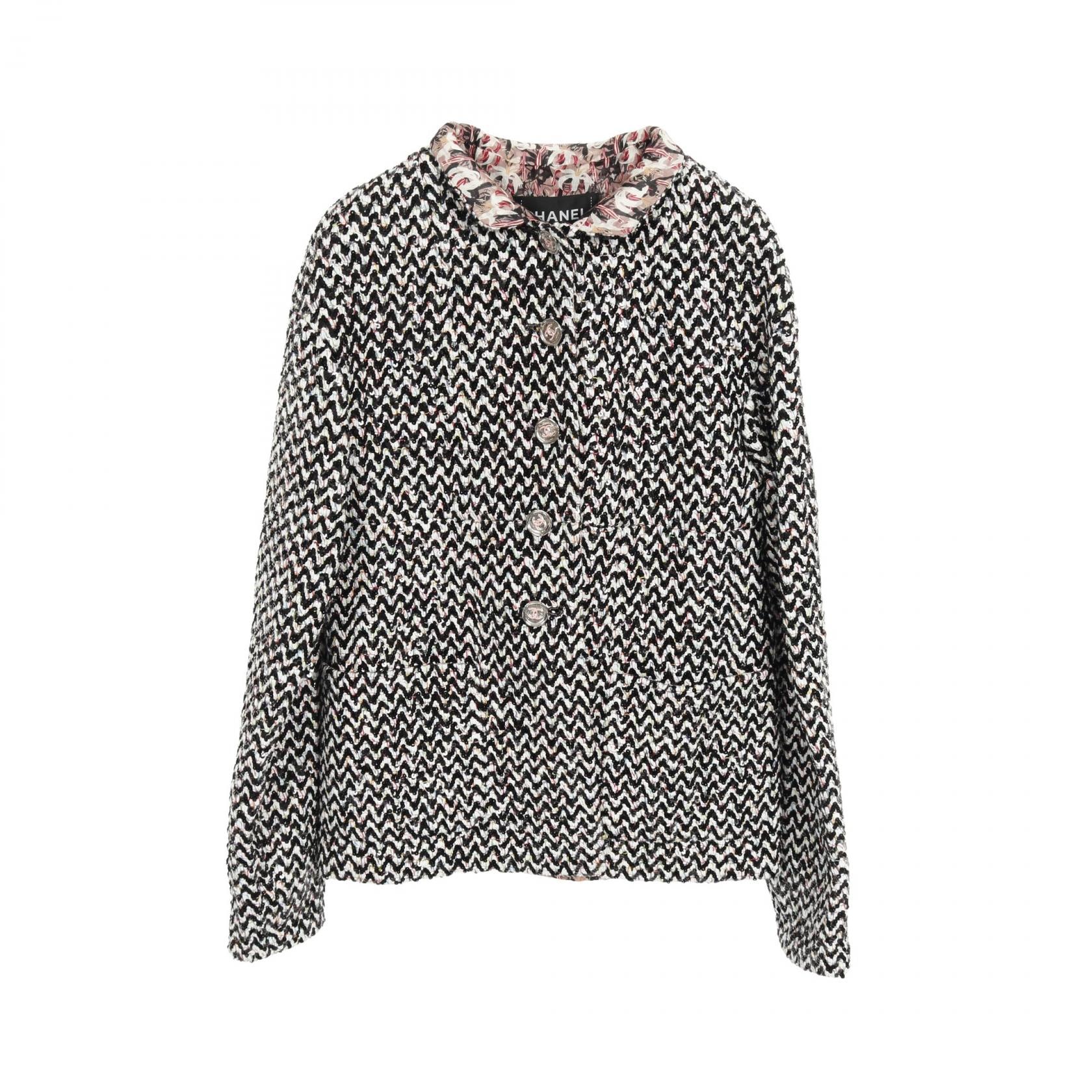 シャネル CHANEL ココマークボタン 衣料品 アウター コットン レディース ブラック系 / ホワイト系 / マルチカラー P75219V66764 【中古】