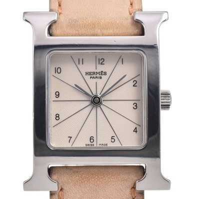 エルメス HERMES HH1.210 Hウォッチ アイボリー クォーツ レディース 良品 腕時計 G#147236
