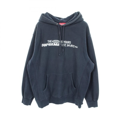 シュプリーム Supreme World Is Yours Hooded Sweatshirt パーカー 衣料品 トップス コットン メンズ ネイビー系 【中古】