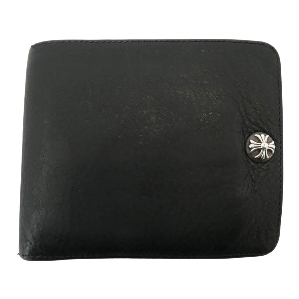 Chrome Hearts 1-Snap Cross Button Wallet "Black"