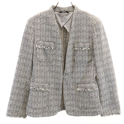 MAX MARA Weekend マックスマーラウィークエンド ポーランド製 ツイードジャケット 42 ホワイト