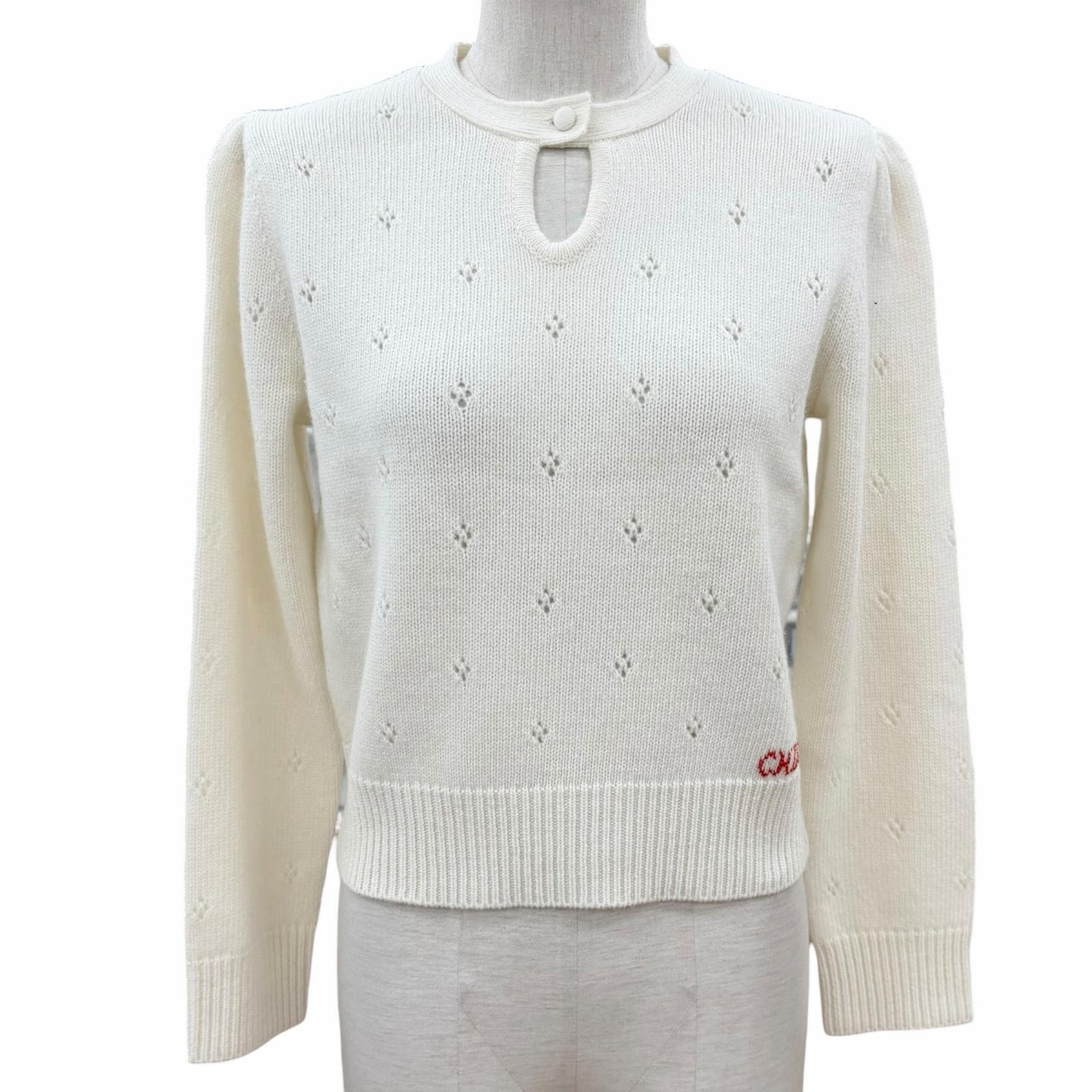 極美品 クロエ ニット オフホワイト レディース M CH25WMP08590107