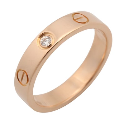 カルティエ CARTIER ミニラブリング リング・指輪 ジュエリー K18PG(ピンクゴールド) ダイヤモンド レディース クリア系 / ゴールド系 【中古】