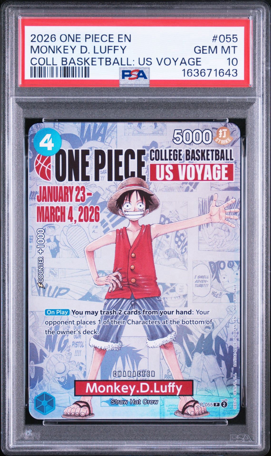 PSA10】モンキー・D・ルフィ：P (開封済) [P-055]【英語版