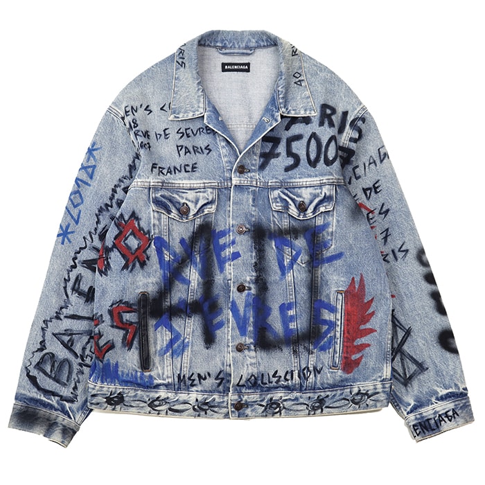 BALENCIAGA Graffiti Denim Jacket