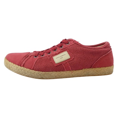 DOLCE&GABBANA ドルチェアンドガッバーナ スニーカー SPORT キャンバス ローカットスニーカー レッド系 6.5【中古】