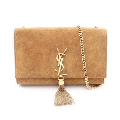 サンローランパリ SAINT LAURENT PARIS ケイト モノグラム ショルダーバッグ バッグ スウェード レディース ブラウン系 354119 【中古】