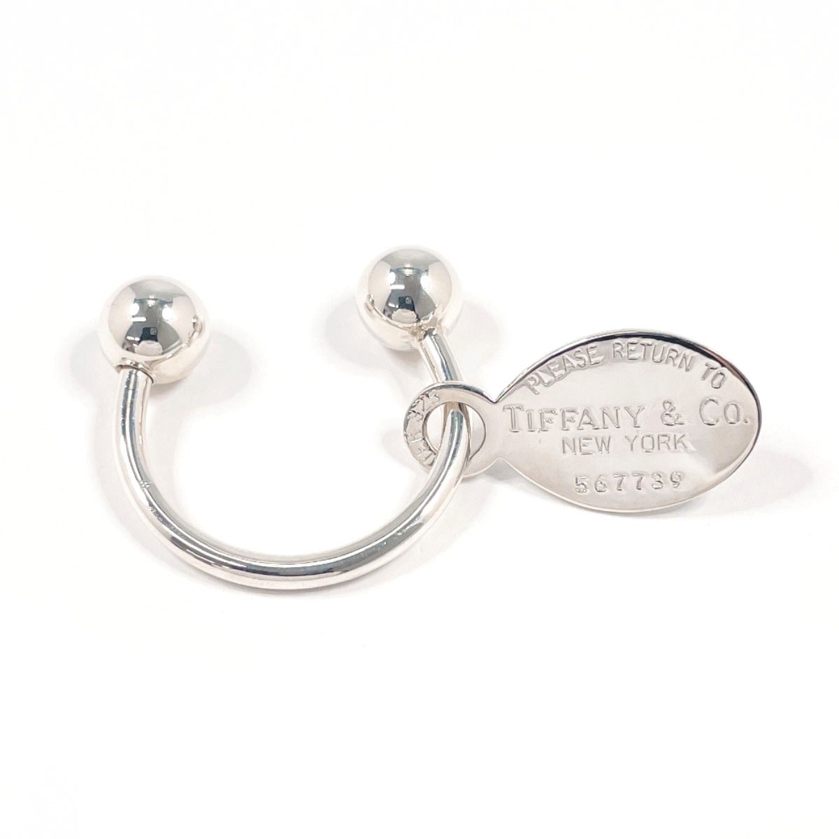 ティファニー キーホルダー オーバル タグ キーリング リターントゥ