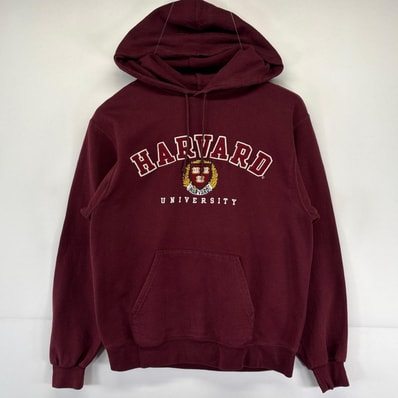 古着 チャンピオン Champion パーカー トレーナー カレッジ刺繍デザイン フーディー プルオーバー M レッド系 メンズ