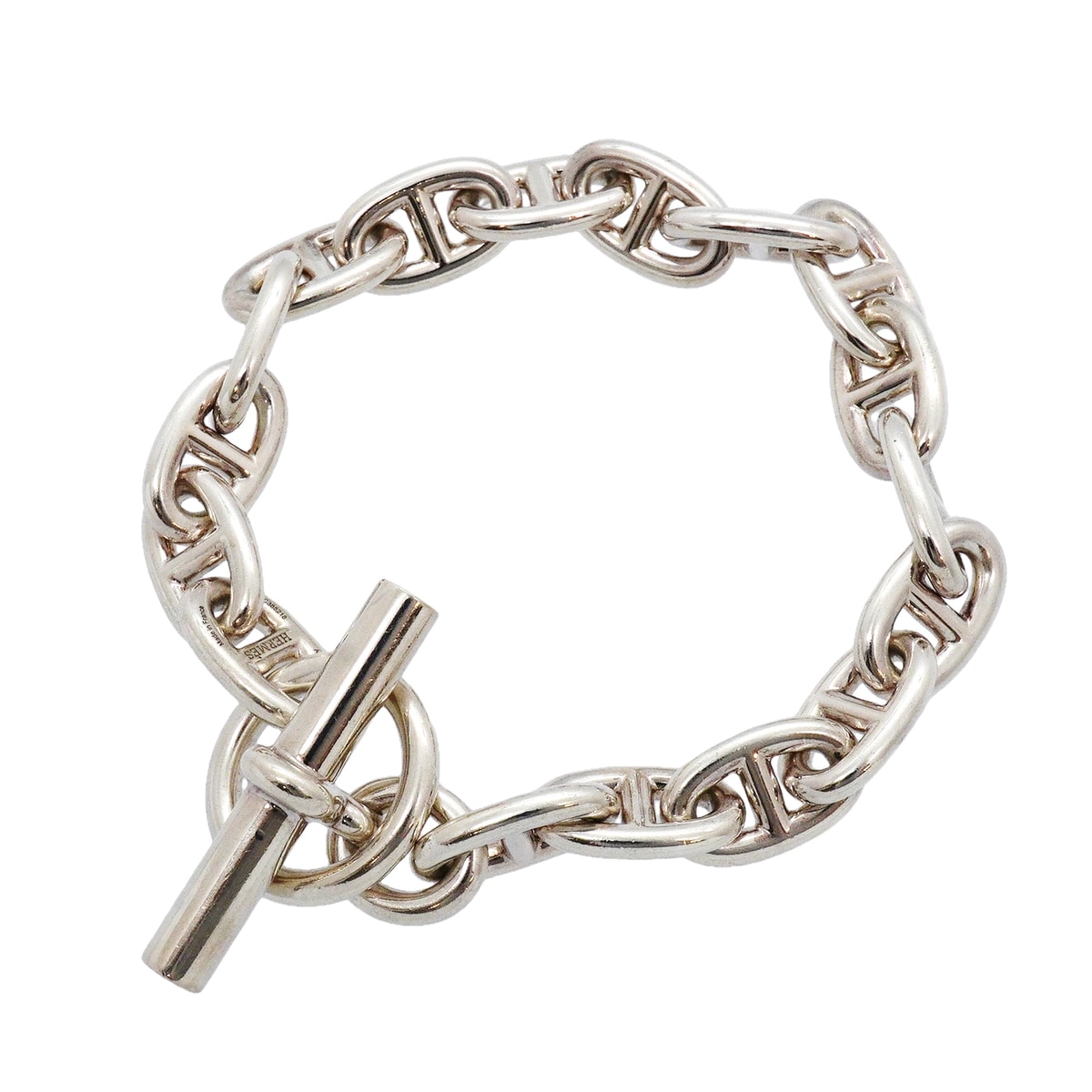 ★SALE【6jib0592】エルメス ブレスレット シェーヌダンクル MM 17コマ シルバー925【中古】メンズ レディース ユニセックス