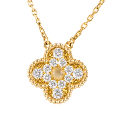 Van Cleef & Arpels ヴァンクリーフ&アーペル アルハンブラ ヴィンテージアルハンブラ ペンダント VCARA45300 ネックレス K18YG ダイヤモンド ゴールド【中古】