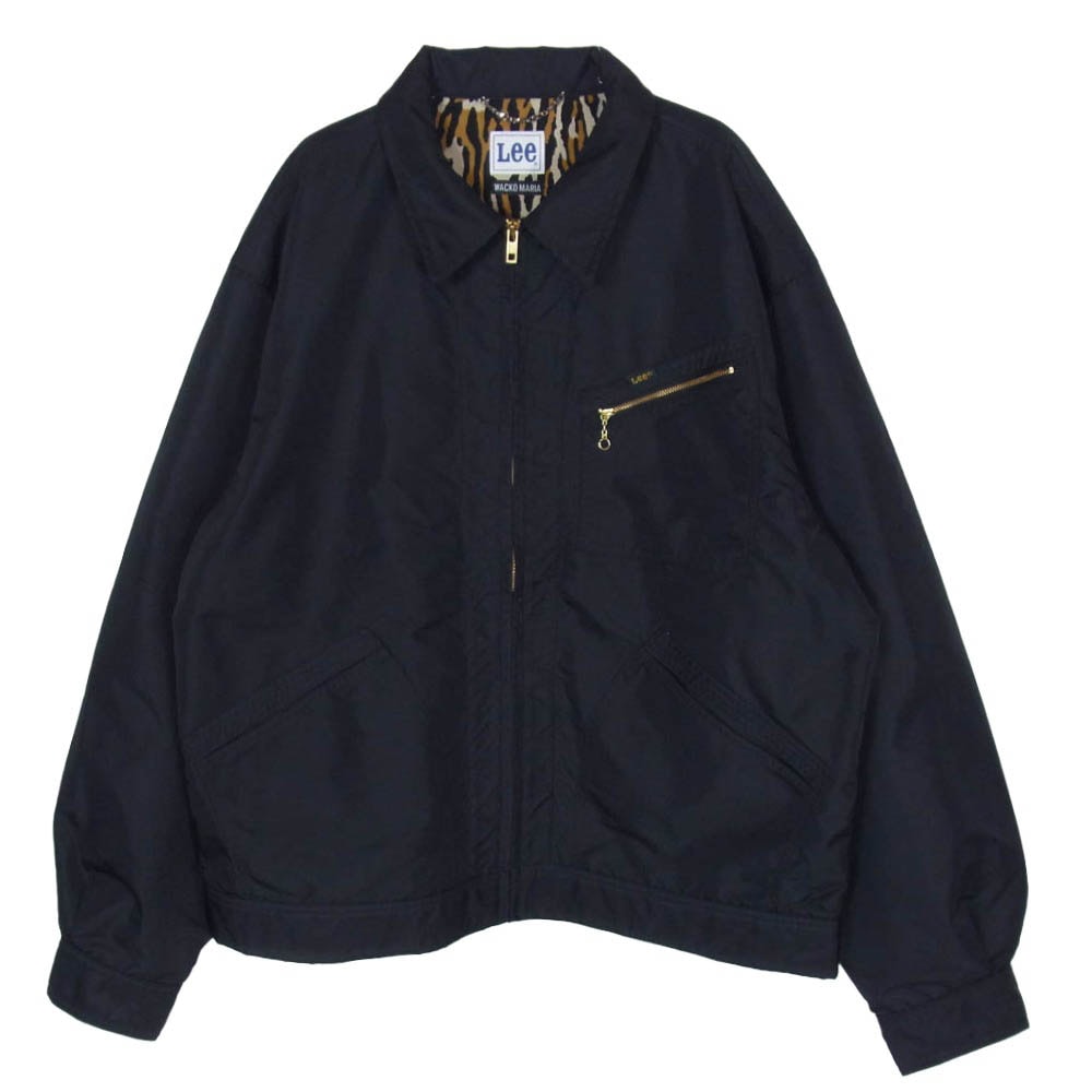 WACKO MARIA ワコマリア Lee リー 25SS LB0602 × Lee リー NYLON 91-B JACKET 裏地レオパード ジップアップ ジャケット ブルゾン ブラック系 L【中古】