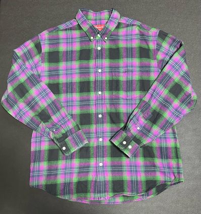 Supreme Brushed Plaid Flannel Shirt "Black"