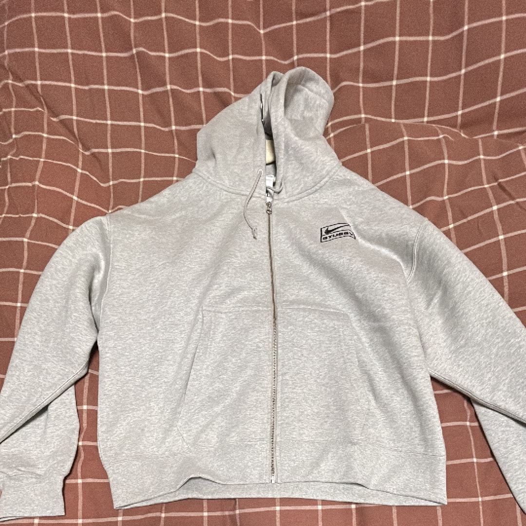 Stussy x Nike Fleece Zip Hoodie "Grey Heather" (US Size) FJ9181-050