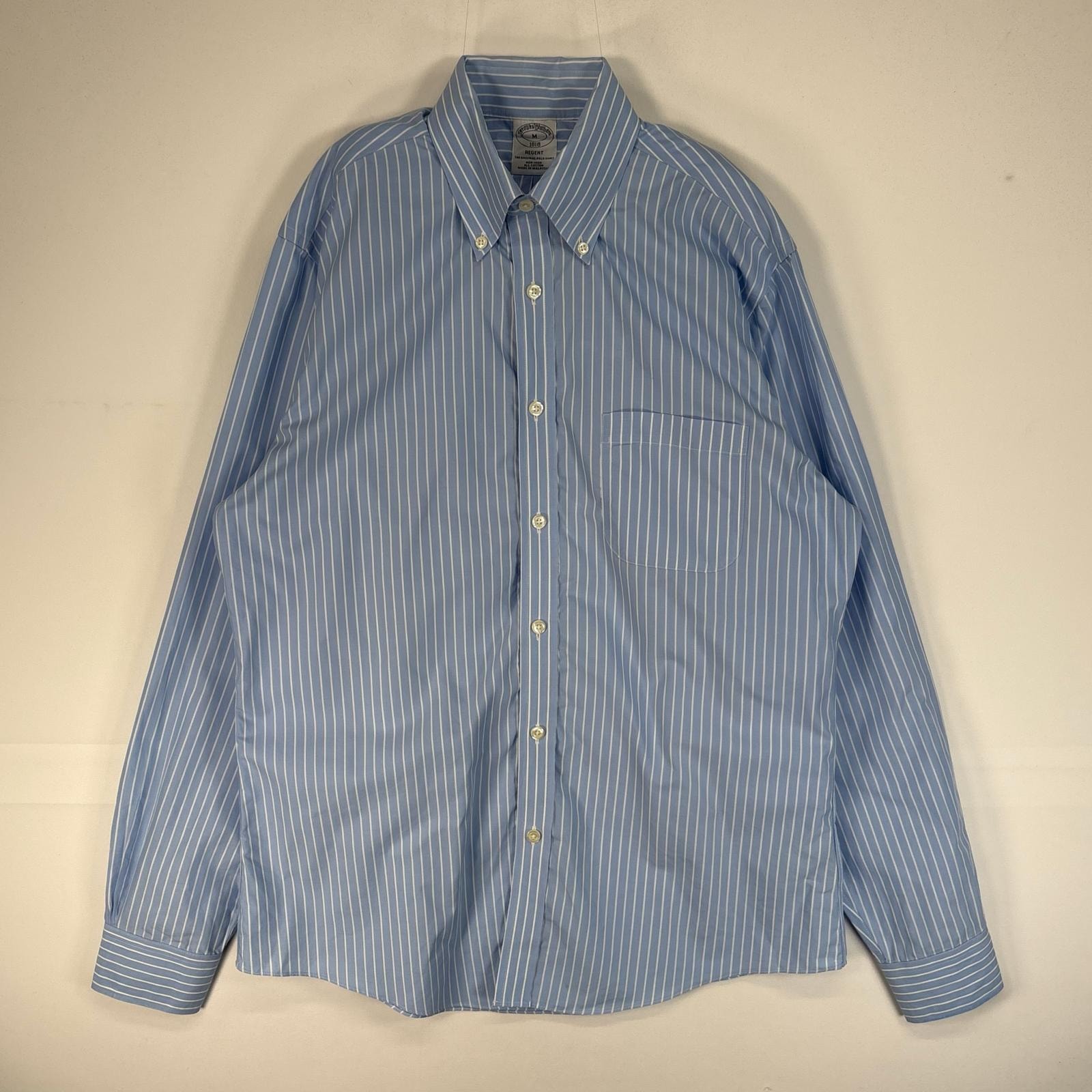 古着 ブルックスブラザーズ Brooks Brothers 長袖シャツ ボタンダウン REGENT 1818 M  ブルー系 ストライプ メンズ
