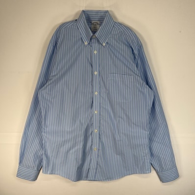 古着 ブルックスブラザーズ Brooks Brothers 長袖シャツ ボタンダウン REGENT 1818 M ブルー系 ストライプ メンズ
