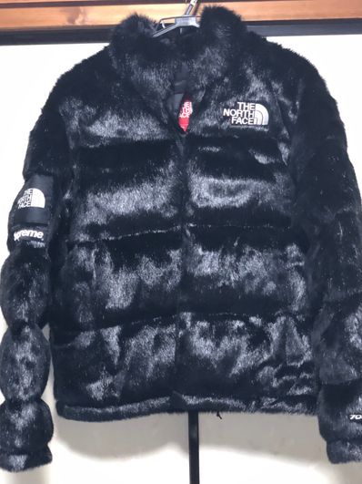 Supreme x The North Face Faux Fur Nuptse Jacket "Black"