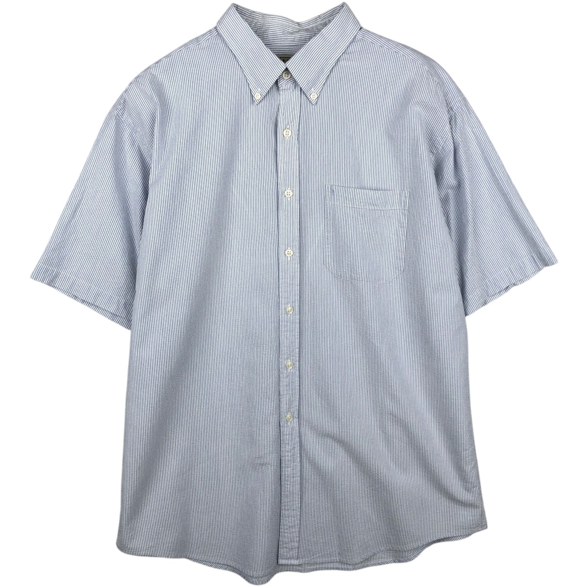 古着 90~00年代 エルエルビーン L.L.Bean 半袖 ボタンダウン ストライプシャツ メンズL相当/eaa641418