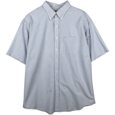 古着 90~00年代 エルエルビーン L.L.Bean 半袖 ボタンダウン ストライプシャツ メンズL相当/eaa641418
