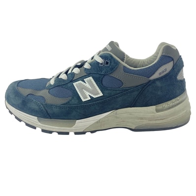 NEW BALANCE ニューバランス スニーカー U992NY MADE IN USA 米国製 スエード メッシュ スニーカー ネイビー系 グレー系 28cm【中古】