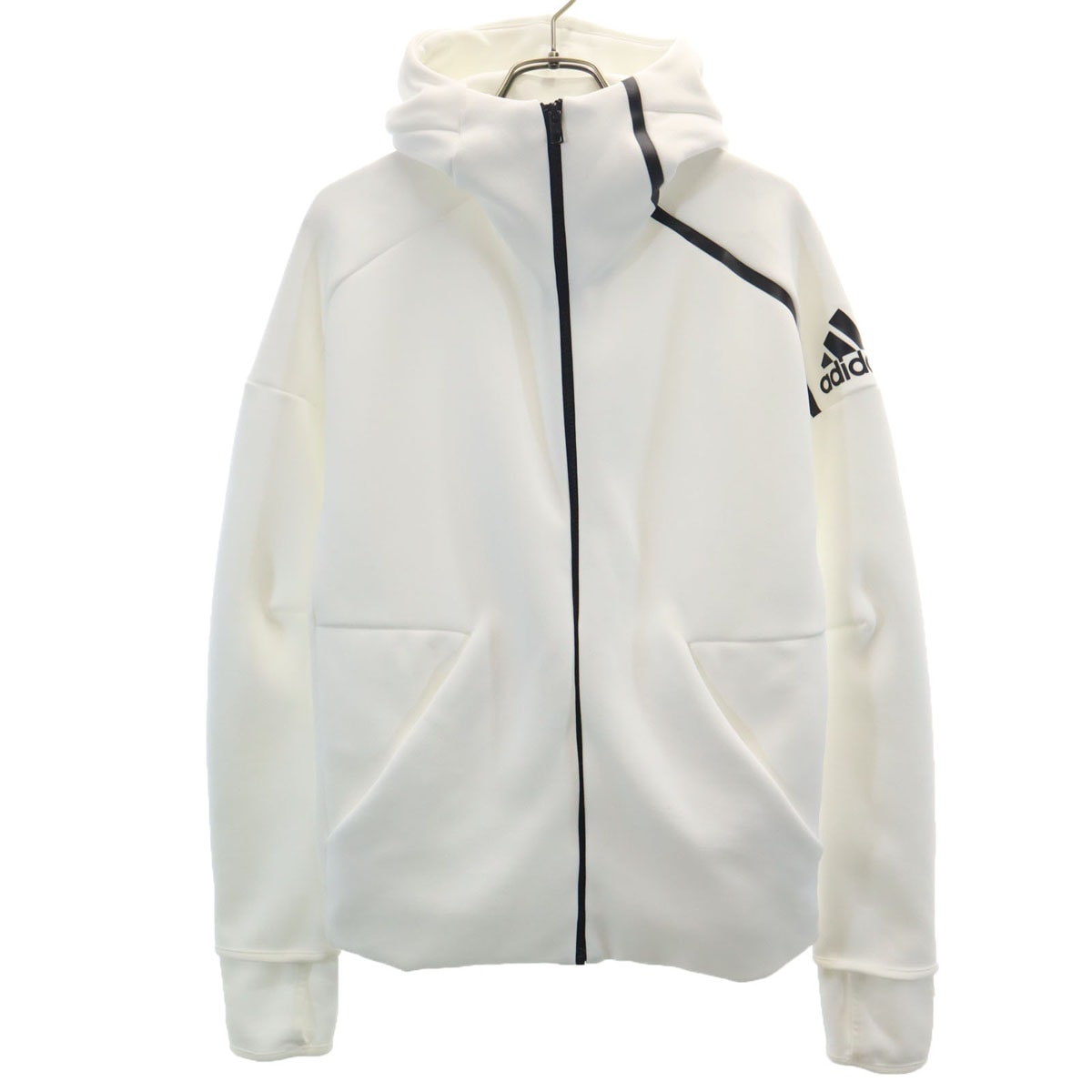 adidas アディダス 長袖 ジップパーカー S ホワイト
