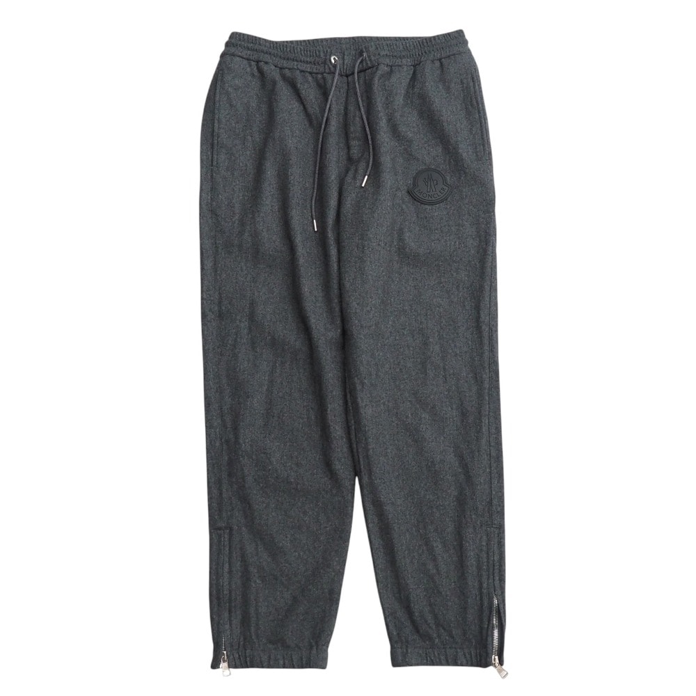 ■美品■MONCLER モンクレール パンツ サイズ46 テーパード スウェットパンツ ウール ロゴラバープレート イタリア製 ブランド古着【中古】20251114/RA6523