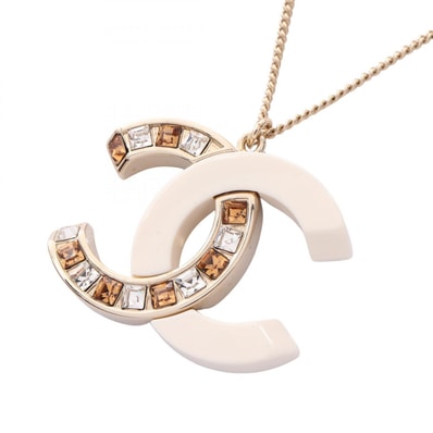 シャネル CHANEL ココマーク ネックレス ジュエリー GP(ゴールドメッキ) プラスチック / フェイクパール レディース ゴールド系 / ホワイト系 / クリア系 【中古】