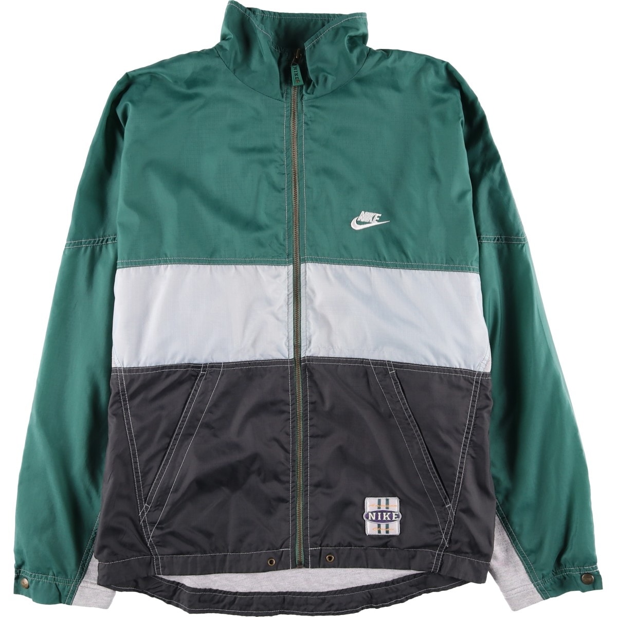 古着 90年代 ナイキ NIKE リップストップ バックロゴ ナイロンジャケット メンズM相当 ヴィンテージ/eaa604557