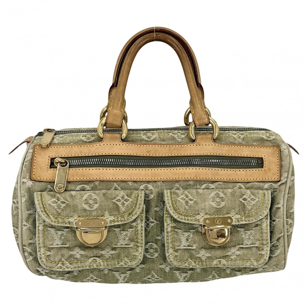 LOUIS VUITTON ルイヴィトン ハンドバッグ ネオスピーディ M95215 モノグラムデニム    グリーン系 ゴールド金具 レディース【中古品】