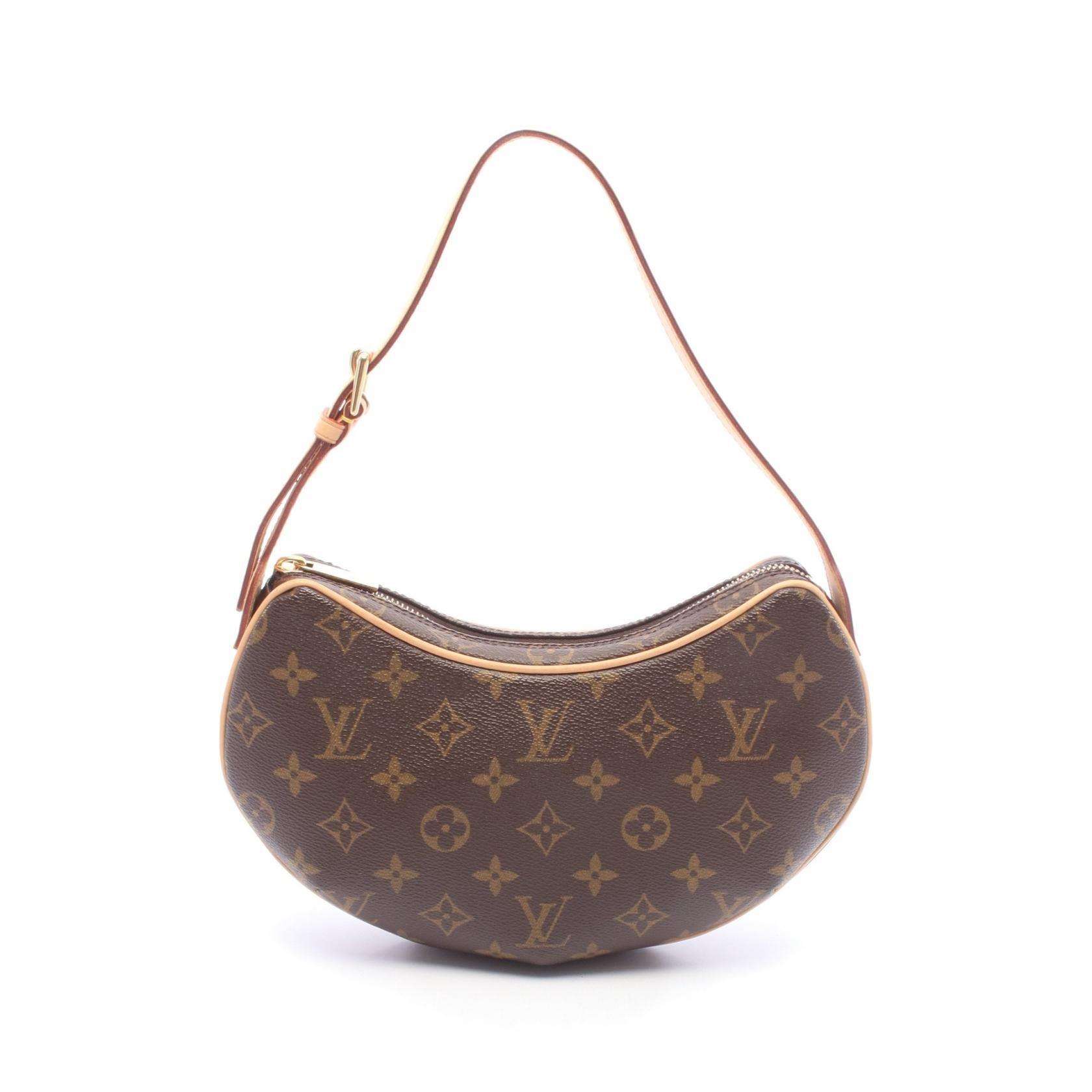 ルイ・ヴィトン LOUIS VUITTON ポシェットクロワッサン モノグラム ショルダーバッグ バッグ PVCコーティングキャンバス レザー モノグラム レディース ブラウン系 M51510 【中古】
