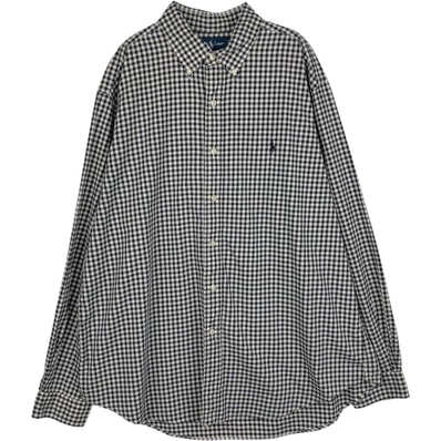 古着 ラルフローレン Ralph Lauren CLASSIC FIT クラシックフィット ギンガムチェック 長袖 ボタンダウンチェックシャツ メンズXL相当/eaa650124