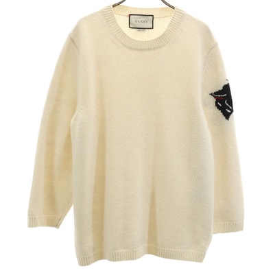 GUCCI グッチ イタリア製 タイガー 長袖 セーター M アイボリー 522644 ニット